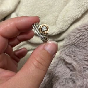 1/2 CT. T.W. Diamond Rose Tiara Engagement Ring in 14K Two-Tone Gold